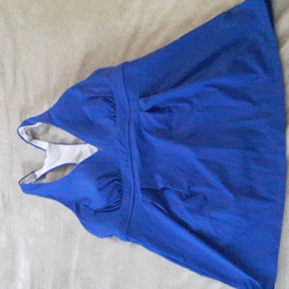 BRAND NEW Lands End royal blue tankini bathing suit top. SIZE 10 /padded bra cup